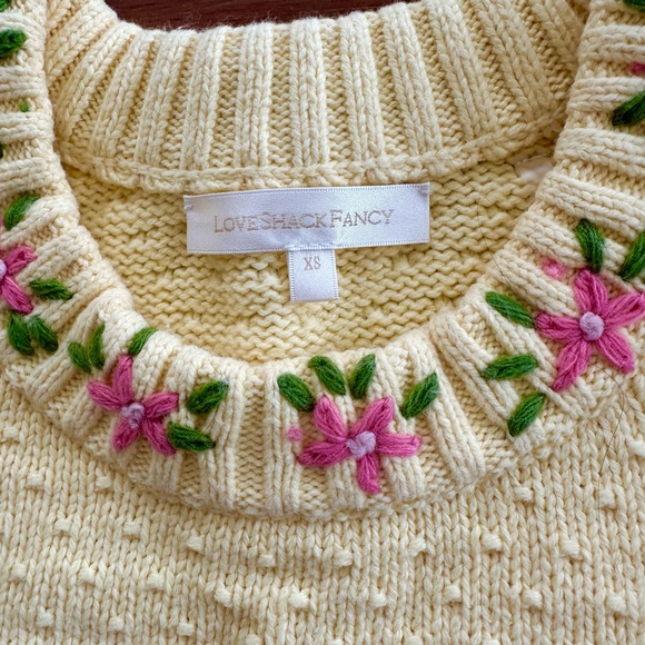 LoveShackFancy Kenzley puff sleeve sweater - Picture 4 of 5